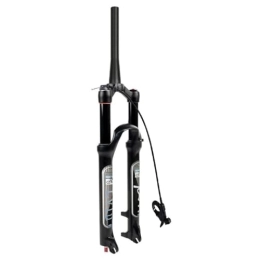 LvTu Mountain Bike Fork LvTu Magnesium Alloy Bicycle MTB Suspension Fork 26 / 27.5 / 29 Inch, 160mm Travel Mountain Bike Air Fork - Black (Color : Tapered Remote lockout, Size : 27.5 inch)