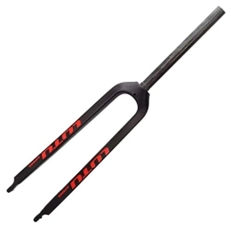 LYYCX Mountain Bike Fork LYYCX 26" 27.5" 29" MTB Bike Rigid Fork Lightweight 3K Carbon Fiber Front Forks Black for Mountain / Road Cycling - About 650g (Color : Red, Size : 29")
