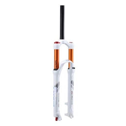 LYYCX Spares LYYCX 26 27.5 Inch Suspension Forks 1-1 / 8" MTB Bike Front Fork, Travel: 120mm Lightweight Magnesium Alloy Unisex - Orange / white (Color : White, Size : 26 inches)