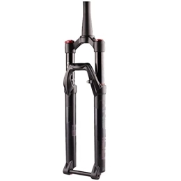 LYYCX Mountain Bike Fork LYYCX 27.5 / 29 Inch Magnesium Alloy Mountain Bike Front Forks, Rebound Adjustment Air Suspension Front Fork 130mm Travel 15mm Axle Disc Brake Matte Black (Size : 27.5inches)