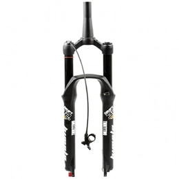 LYYCX Mountain Bike Fork LYYCX Mountain Bike Front Fork 26 27. 5 29 Inch, Magnesium Alloy 1-1 / 8”Manual / Remote Lockout Black Bike Suspension Air Forks Disc Brake Travel 160mm (Color : Tapered Remote, Size : 27.5 inches)