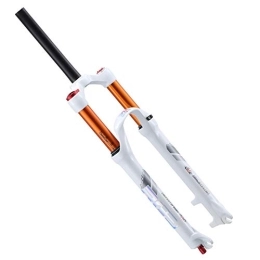 LYYCX Mountain Bike Fork LYYCX MTB Suspension Fork 26 / 27.5 Inches 1-1 / 8" Travel: 120mm Bike Front Forks Light Alloy - White (Size : 26 inch)