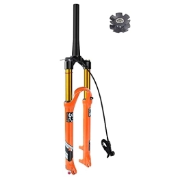MabsSi Mountain Bike Fork MabsSi 26 / 27.5 / 29 Inch Air Ultralight Alloy Mountain Bike Forks, Rebound Adjust QR 9mm Travel 140mm MTB Suspension Fork For 1.5-2.45" Tires(Size:26 INCH, Color:TAPERED REMOTE LOCKOUT)