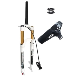 MabsSi Mountain Bike Fork MabsSi 26 / 27.5 / 29 Inch Mountain Bicycle Fork, MTB Bike Suspension Front Fork 140mm Travel Rebound Adjustment 9mm QR With Fender(Size:29 INCH, Color:TAPERED REMOTE LOCK)
