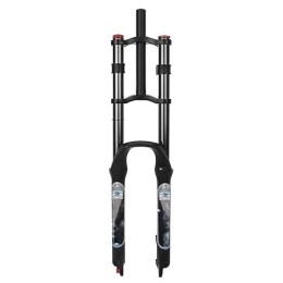 MabsSi Spares MabsSi Downhill Fork 26 27.5 29 Inch Axle Rebound Adjustment Disc Brake Front Forks Double Shoulder MTB Bike Air Suspension DH 1-1 / 8" Ultralight Straight Tube 9mm QR(Size:26 INCH, Color:BLACK)