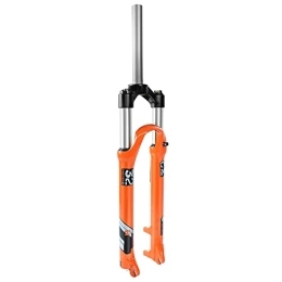 MabsSi Mountain Bike Fork MabsSi Mountain Bike Front Fork 26 27.5 29 Inch Travel 105mm Spring Mechanical Shock, Bicycle MTB Hydraulic Lock Suspension Fork Straight Tube Orange(Color:26 INCH)