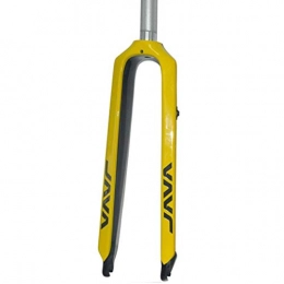 MBZL Mountain Bike Fork MBZL Mountain Bike Front Fork Carbon Fiber Hard Fork 26 / 27.5 Inch Bicycle Carbon Fork Disc Brake Cone Tube (Color : Yellow)