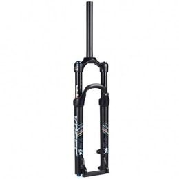 MDZZ Mountain Bike Fork MDZZ 26" 1-1 / 8" MTB Suspension Fork, Mountain Bike Aluminum Alloy Cone Disc Brake Damping Adjustment Travel 100mm Black (Color : A, Size : 29inch)