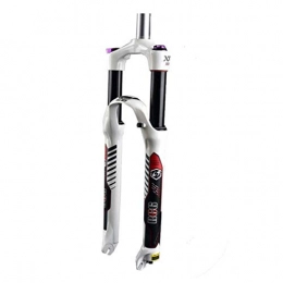 MDZZ Mountain Bike Fork MDZZ Suspension ForksGas Fork God Control Pure Disc Lock 26 / 27.5 Inch Mountain Bike Black Tube (Color : White, Size : 27.5inch)