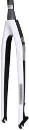 MGE Spares MGE 26 Inch Front Fork, Bicycle Hard Fork, Disc Brake Cone Full Carbon Front Fork, Suitable For Mountain Bike (Color : White, Size : 26inch)