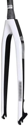 MGE Spares MGE 26 Inch Front Fork, Bicycle Hard Fork, Disc Brake Cone Full Carbon Front Fork, Suitable For Mountain Bike (Color : White, Size : 27.5inch)