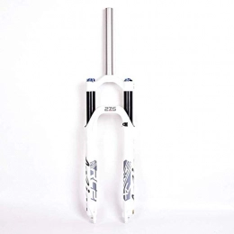 MGE Mountain Bike Fork MGE Front Suspension Forks, Shoulder-controlled Air Fork, 26 / 27.5 Inch Mountain Bike Suspension Front Fork, Suitable For Disc Brake Front Fork (Color : White, Size : 27.5inch)