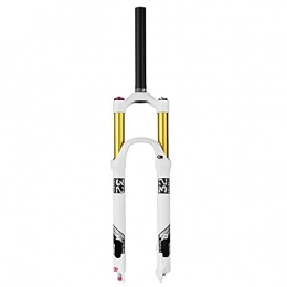 MJCDNB Mountain Bike Fork MJCDNB Bicycle Air MTB Front Fork 26 / 27.5 / 29 Inch, 140mm Travel Lightweight Alloy 1-1 / 8" Mountain Bike Suspension Forks 9mm QR White