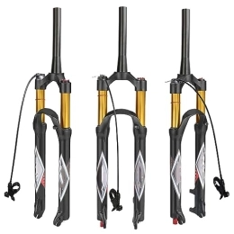 MabsSi Mountain Bike Fork Mountain Air Fork 26 27.5 29 Inch 140mm Travel, FO01-RK21 Rebound Adjust Ultralight Magnesium Alloy Air MTB Suspension Fork Use 1.5-2.45" Tires(Size:27.5 INCH, Color:STRAIGHT-REMOTE LOCK)