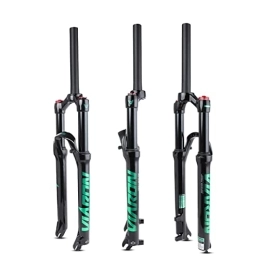 TISORT Spares Mountain Bicycle Suspension Forks, 26 / 27.5 / 29 Inch MTB Bike Front Fork 1 1 / 8 Straight Tube QR 9mm Manual Lockout XC AM Mountain Bike Front Forks (Color : Green, Size : 26 inches)