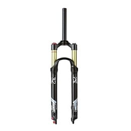 Bewinch Mountain Bike Fork Mountain Bicycle Suspension Forks, 26 / 27.5 / 29 Inch MTB Bike Front Fork with Damping Adjust Air Pressure, Straight Tube (Cone Tube), Shoulder Control 100Mm Travel 28.6Mm, Straight Tube, 26inch