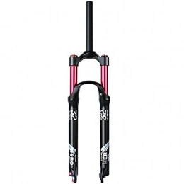 Bktmen Mountain Bike Fork Mountain Bike Air Suspension Fork Travel 130mm Rebound Adjust 1-1 / 8" Straight / Tapered Tube QR 9mm Front Forks (Color : Straight Manual, Size : 26 inches)
