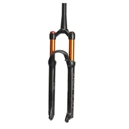 SHKJ Mountain Bike Fork Mountain Bike Air Suspension Forks, 26 / 27.5 / 29 inch MTB Bicycle Front Fork Straight Tube / Tapered Tube 100mm Travel QR 9mm with Rebound Adjustment (Color : Gold Tapered Tube, Size : 26inch)