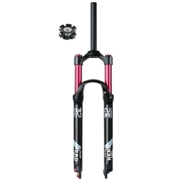 FukkeR Spares Mountain Bike Damping Front Fork 26 27.5 29 Inches MTB Air Pressure Shock Absorber Suspension Forks 9mm Quick Release Version 140mm Travel 1-1 / 8 Tube (Color : Black red manual, Size : 27.5inch)