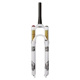 TISORT Mountain Bike Fork Mountain Bike Front Fork 26 / 27 / 29 In 1-1 / 8 MTB Suspension Air Fork 120mm Travel, Straight / Tapered Mountain Bike Forks Crown Remote Lockout, 9 * 100mm QR (Color : Tapered manual, Size : 26")