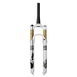 MabsSi Mountain Bike Fork Mountain Bike Shock Absorber Front Fork, 26 / 27.5 / 29 Inch Magnesium Alloy Suspension Fork(white)(Size:26, Color:TAPERED REMOTE LOCKOUT)