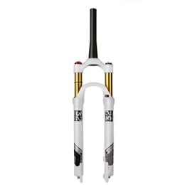 MabsSi Mountain Bike Fork Mountain Bike Shock Absorber Front Fork, 26 / 27.5 / 29 Inch Magnesium Alloy Suspension Fork(white)(Size:27.5, Color:TAPERED MANUAL LOCKOUT)