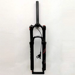 Mountain Bike Suspension Forks 26/27.5/29 Inch Remote Lockout Straight Tube Springback Knob Aluminum Alloy Matte Black Damping Air Front Fork Reflective Pattern ( Color : Remote control , Size : 26" )
