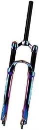 JKAVMPPT Mountain Bike Fork MTB 27.5 / 29er Air Suspension Fork Travel 100mm XC Bicycle Forks With Rebound Damping Manual Lockout 1-1 / 8" Straight Tube Disc Brake QR 9MM, AM / FR Mountian Bike ( Color : Bright Color , Size : 29" )