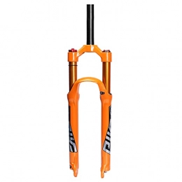 MGRH Mountain Bike Fork MTB Air Bicycle Suspension Fork, 27.5 / 29 Inch MTB Bike Front Fork With Rebound Adjustment, 100mm Travel 28.6mm (26 Inches Compatible) Orange.a-27.5 inch