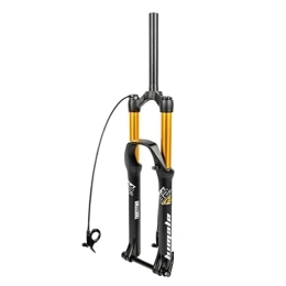 LUNJE Mountain Bike Fork MTB Air Fork 26 / 27.5 / 29 Inch Mountain Bike Suspension Forks Travel 130mm Rebound Adjustable Remote Lockout 1-1 / 8'' Straight / Tapered Fork Thru Axle 15x100mm XC / AM ( Color : Gold Straight , Size : 29