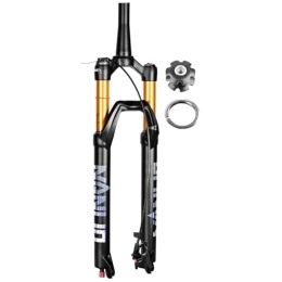 FukkeR Spares MTB Bicycle Front Fork Air Lock Tapered 1-1 / 8" Mountain Bike Suspension Forks With Damping 26" 27.5'' 29" Common-use Sizes QR 9mm * 100mm Travel 120mm (Color : Black remote, Size : 26inch)