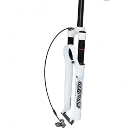 NOLOGO Spares MTB bike 26" 27.5 Inch Suspension Fork Air Bike Forks, Mountain Bike Remote Control Magnesium Alloy Straight Tube Disc Brake Travel 100mm Air Fork (Color : White, Size : 27.5 INCH)