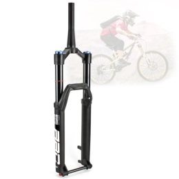 DYSY Mountain Bike Fork MTB Bike Fork 27.5 29 Inch, 160mm Aluminum Alloy Mountain Bicycle Steerer 1-1 / 2" Conical Tube Front Fork Manual Locking Disc Brake Axle 15 * 110mm (Color : Black, Size : 29 inch)
