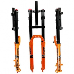 QWE Spares MTB Bike Fork 27.5" Air Shock AM Bicycle Suspension Fork 29" Manual Lockout Rebound Adjust Straight Steerer 1-1 / 8" QR 9mm 2350g, Bicycle Accessories DOISLL (Color : Orange)