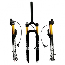 QHY Mountain Bike Fork MTB Bike Fork 27.5" Air Shock AM Bicycle Suspension Fork 29" Remote Lockout Rebound Adjust Straight Steerer 1-1 / 8" QR 9mm Travel 100mm (Color : Black silver-RL, Size : 27.5inch)