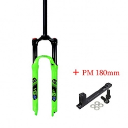 SYH Spares MTB Bike Suspension Fork 120mm Air Shock 1-1 / 8" Mountain Bike Forks Travel 9mm QR Adapter PM 180mm 26 / 27.5 / 29", Green, 26in