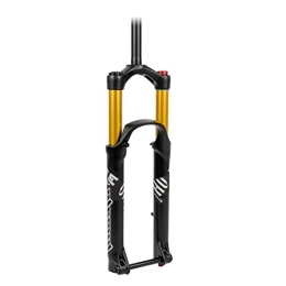 ZFF Spares MTB BOOST Air Suspension Fork 27.5" 29" Mountain Bike Front Fork Travel 140mm Damping Adjustment Shoulder Control 1-1 / 8" Thru Axle 110*15mm Disc Brake For DH AM TRAIL ( Color : Gold , Size : 27.5 )