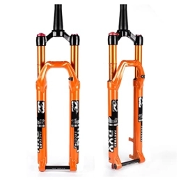TISORT Spares MTB Fork 27.5 29 Inch MTB Suspension Fork Travel 140mm, 1-1 / 2 Tapered Tube Mountain Bike Forks 100 * 15mm Thru Axle With Rebound Adjustment (Color : Orange, Size : 29")