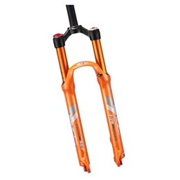 TISORT Mountain Bike Fork MTB Fork Mountain Bike Suspension Fork26 / 27.5 Travel 110mm MTB Air Suspension Fork, Damping Adjustment 1 1 / 8 Straight Tube QR 9mm Manual Lockout (Color : Orange, Size : 27.5)