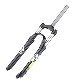 TISORT Spares MTB Front Fork 26 27.5 29 Inch Aluminum Alloy Mountain Bike 1 1 / 8 Straight Tube Spring Front Fork QR 9mm Travel 105mm Manual Locking XC Bicycle Forks (Color : Black green, Size : 26")
