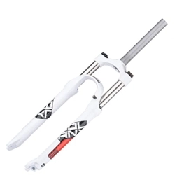 TISORT Spares MTB Front Fork 26 27.5 29 Inch Aluminum Alloy Mountain Bike 1 1 / 8 Straight Tube Spring Front Fork QR 9mm Travel 105mm Manual Locking XC Bicycle Forks (Color : White red, Size : 27.5")
