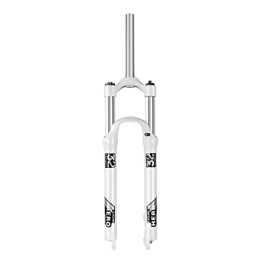 SuIcra Spares MTB Spring Suspension Fork 26 / 27.5 / 29 Inch Straight Tube Mountain Bike Mechanical Fork Travel 100mm QR Manual / Remote Lockout Aluminum Alloy Fork 1-1 / 8 (Color : White, Size : 27.5 inch)