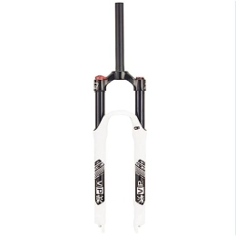 Generic Mountain Bike Fork MTB Suspension Fork 26 / 27.5 / 29 Inches, 28.6mm Straight Tube Spring Front Fork Travel Mountain Bike Fork Manual Locking XC Bicycle Forks, White, 26inch