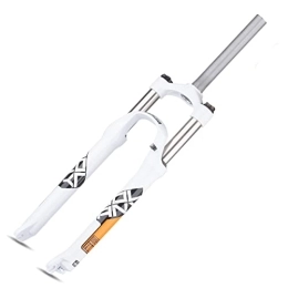 TISORT Spares MTB Suspension Fork 26 / 27.5 / 29 Inches Straight Tube Fork QR 9mm Travel 100mm Mountain Bike Fork Manual Locking XC Bicycle Forks (Color : White orange, Size : 26")