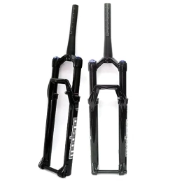 DFNBVDRR Mountain Bike Fork MTB Suspension Fork 26 / 27.5 / 29Inch Air Fork 100mm Travel 1 1 / 8 Straight / Tapered Tube Manual Lockout 15mm Thru Axle Disc Brake Front Fork (Color : Tapered Tube, Size : 27.5in)