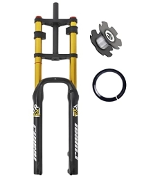  Spares MTB Suspension Fork 26inch 4.0 Fat Tire Mountain Bike Air Front Fork Travel 150mm Damping Adjustment Snow Bike Shock Front Fork Straight Tube QR (Color : Gold, Size : 26 inch)