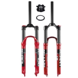 FukkeR Spares MTB Suspension Fork 27.5 29 Inches 28.6mm Straight Tube Mountain Bike Spring Front Forks QR 9mm 100mm Axle Travel 100mm Manual Locking XC AM Bicycle (Color : Red, Size : 29inch)