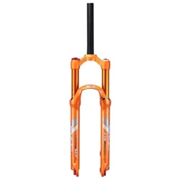 MabsSi Mountain Bike Fork MTB Suspension Forks 26 27.5 29 Inch Straight Tube, Magnesium Alloy 1-1 / 8" Manual Lockout Disc Brake Mountain Bike Air Fork Travel 120mm(Size:26 INCH, Color:ORANGE)
