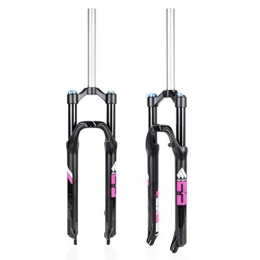 MZP Mountain Bike Fork MZP 26 27 Inch Bike Suspension Fork Lightweight Alloy Straight Pipe MTB Bicycle Gas Fork Shoulder Control Travel 100mm (Color : Black pink, Size : 27.5inch)