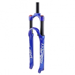 MZP Mountain Bike Fork MZP Bike Suspension Fork 26 27.5 29" MTB Bicycle Air Pressure Fork 1-1 / 8" Disc Brake Magnesium Alloy 120mm Travel (Color : Blue, Size : 27.5inch)
